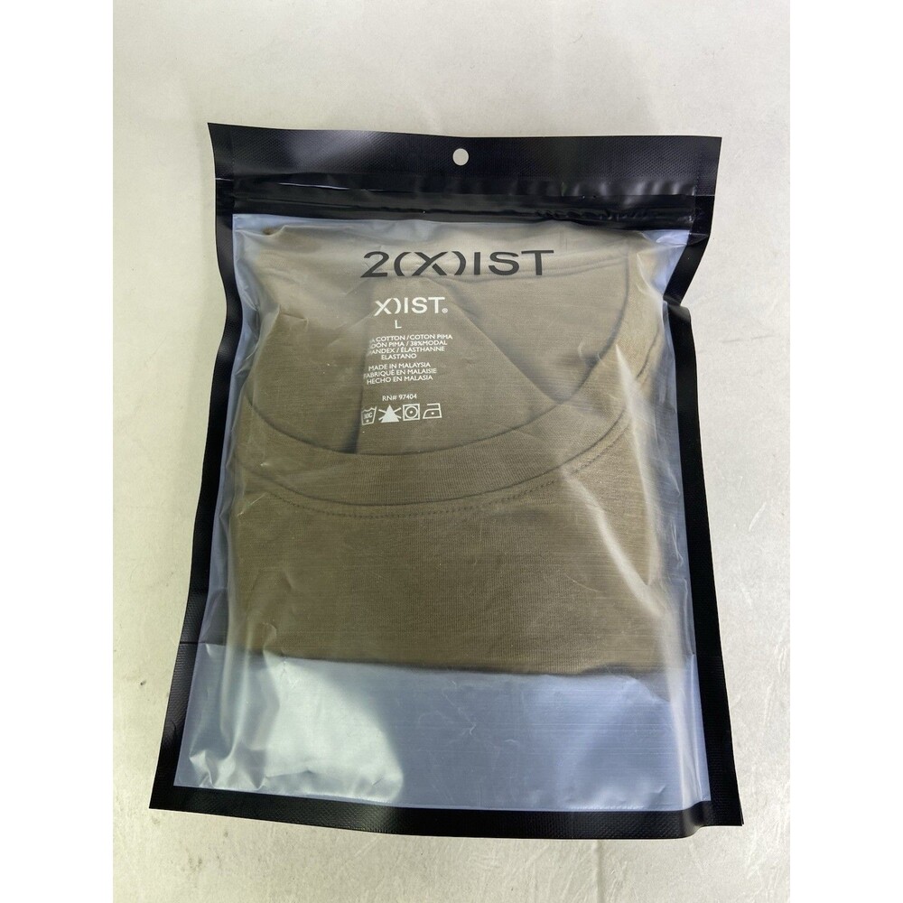2xist Dream Crew Neck Tee Short Sleeve Dark Olive Green T-Shirt Mens Size L